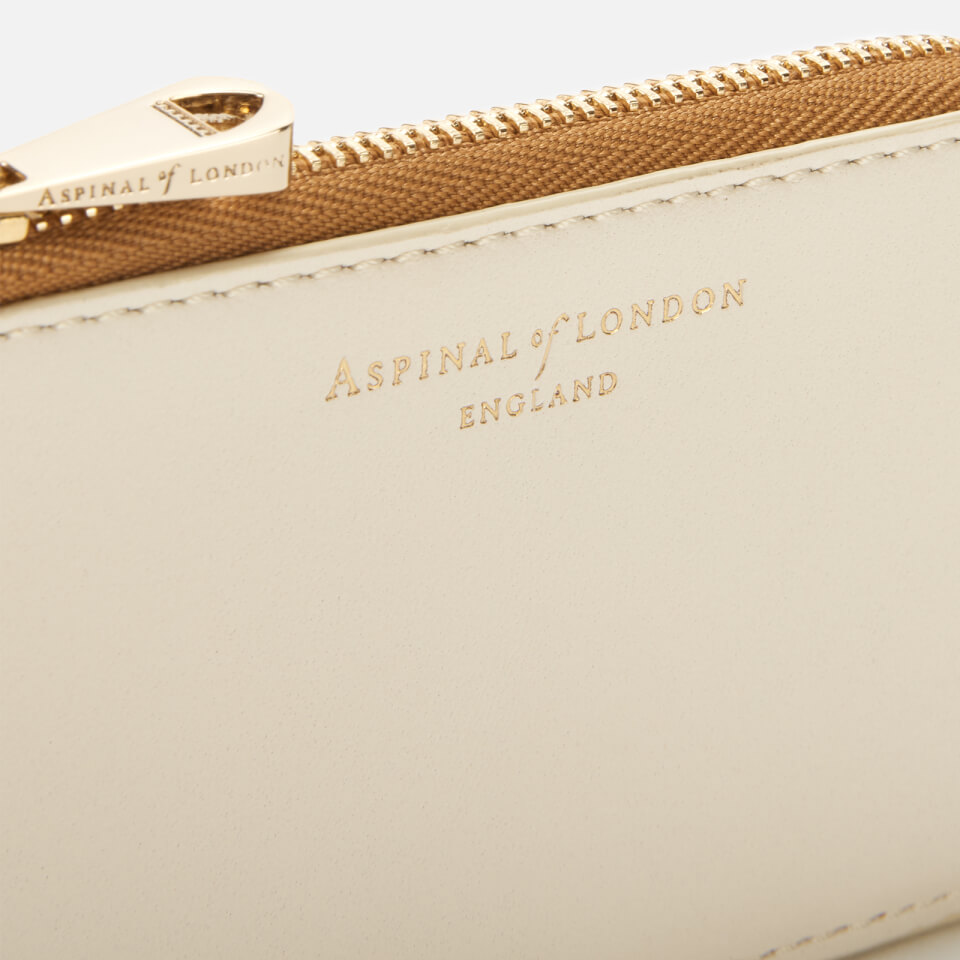 Aspinal of London Women's Small Zip Coin Purse - Ivory/Soft Taupe/Mustard