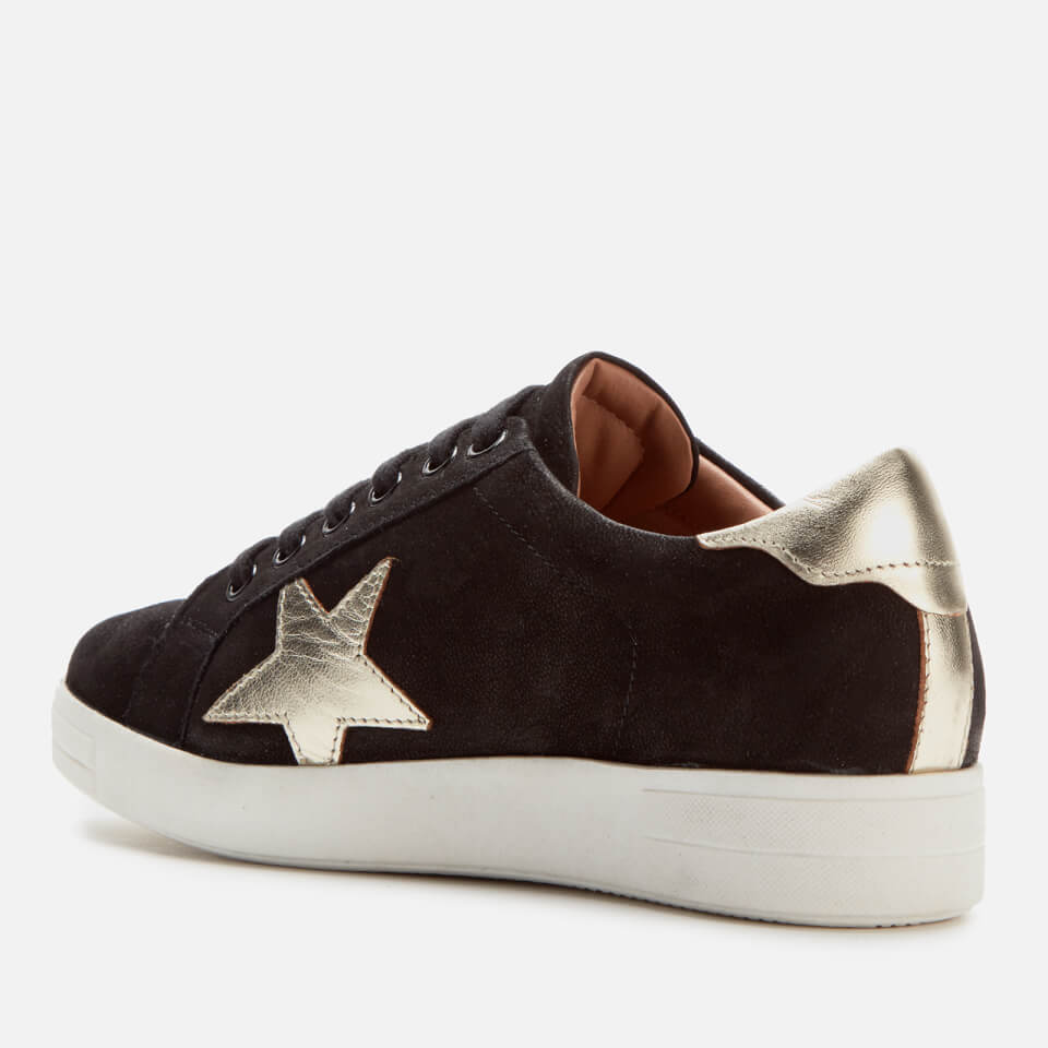 Dune Women s Edris Leather Low Top Trainers Black
