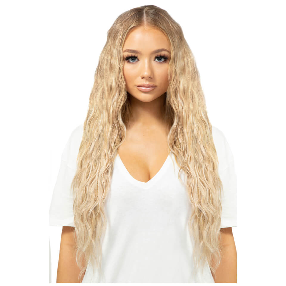 Beauty Works 18 Inch Beach Wave Double Hair Extension Set - Champagne Blonde