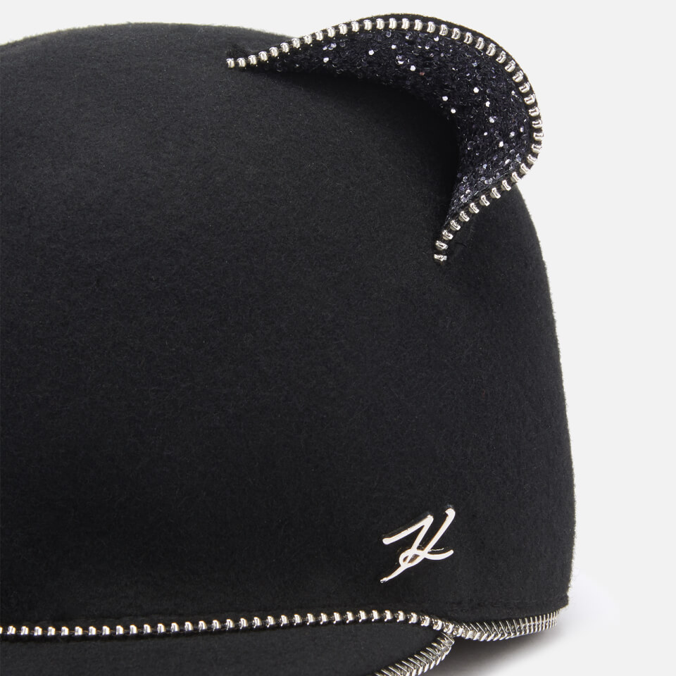 Karl Lagerfeld Women's Choupette Ears Zip Cap - Black