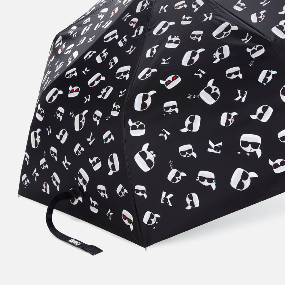 Karl Lagerfeld Women's K/Ikonik Print Umbrella - Black