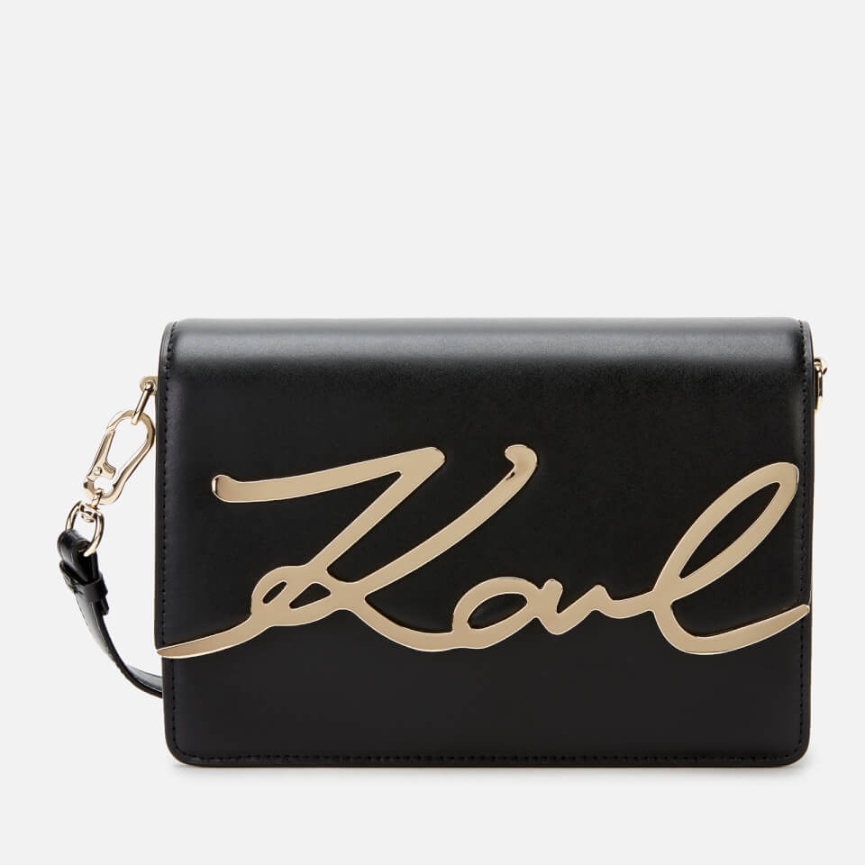 Karl Lagerfeld Women's K/Signature Shoulder Bag - Black/Gold