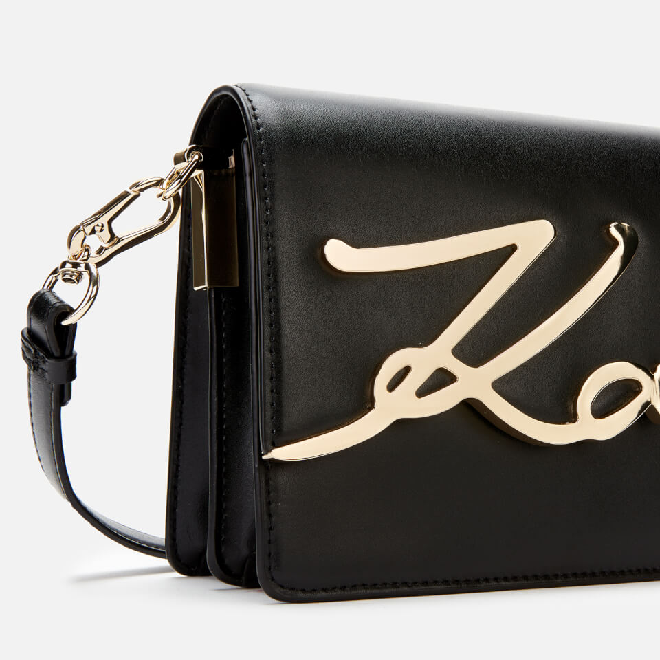 Karl Lagerfeld Women's K/Signature Shoulder Bag - Black/Gold