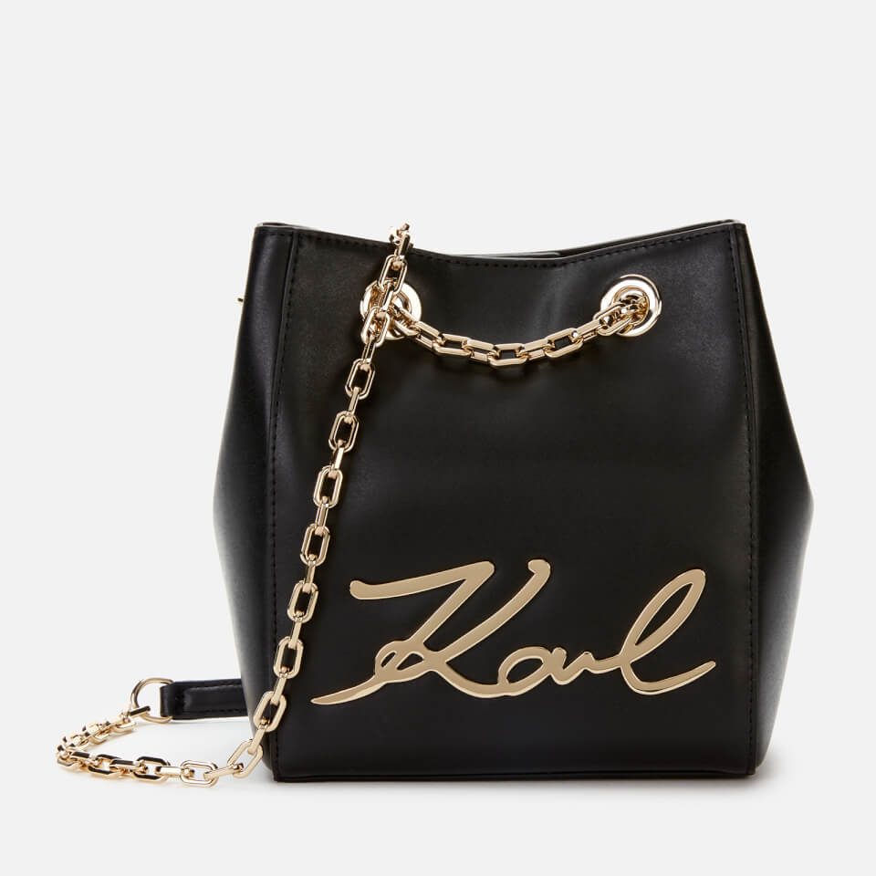 Karl Lagerfeld Women's K/Signature Bucket Bag - Black/Gold