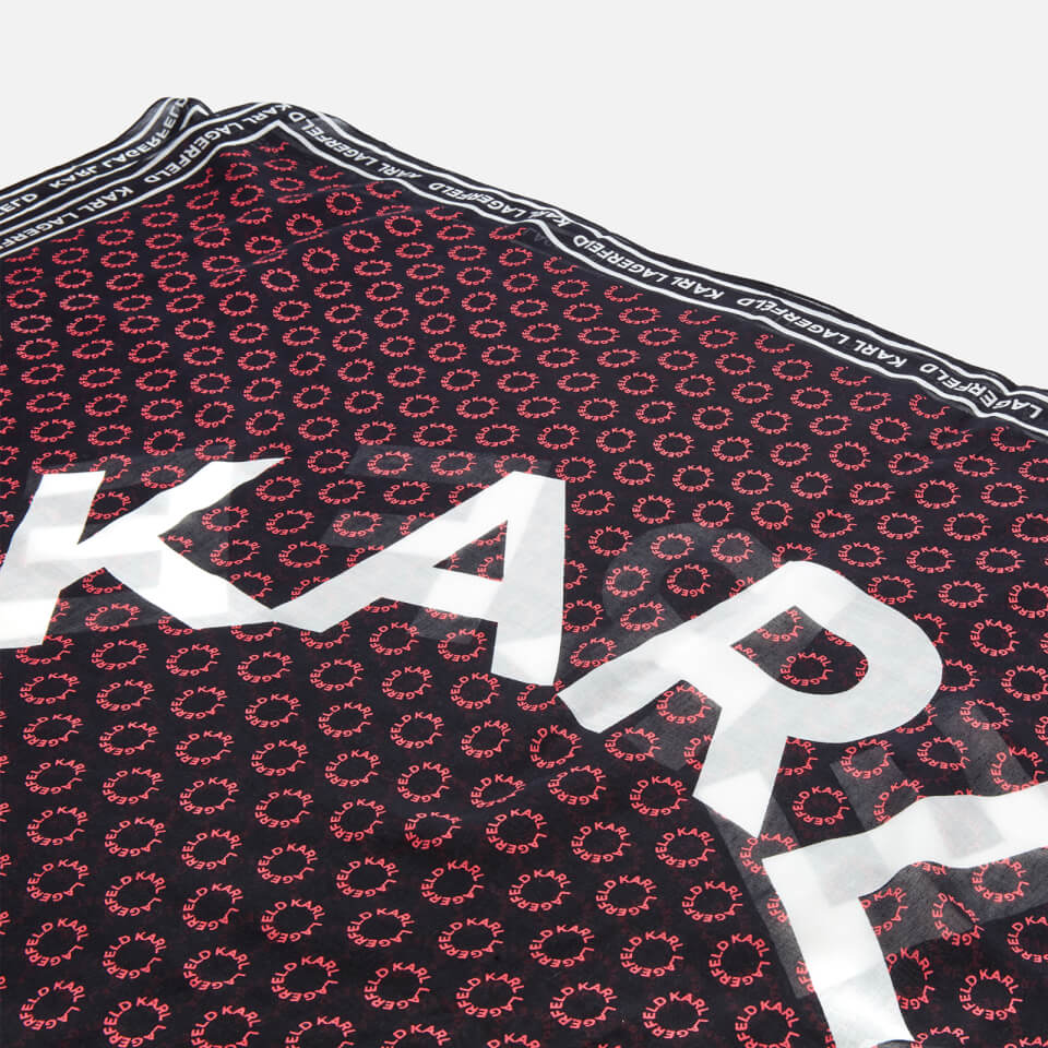 Karl Lagerfeld Women's K/Sporty Logo Scarf - Black