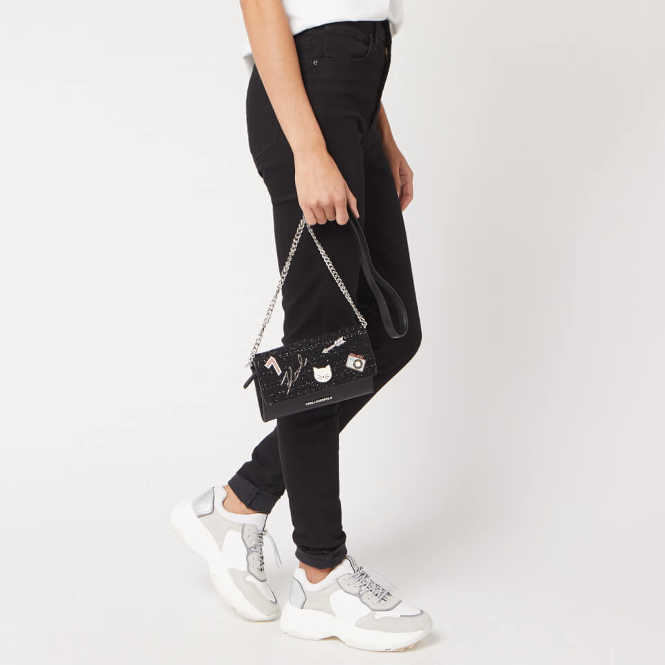 Karl Lagerfeld Women's K/Klassik Pins Wallet on Chain - Black