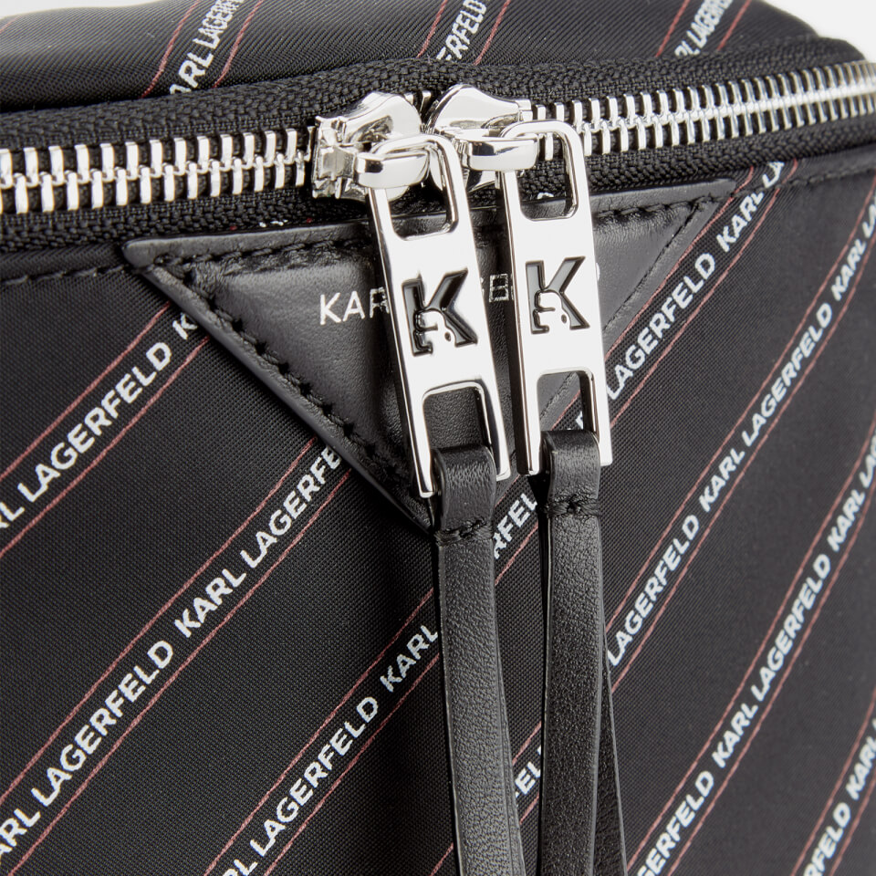Karl Lagerfeld Women's K/Stripe Logo Nylon Bum Bag - Black