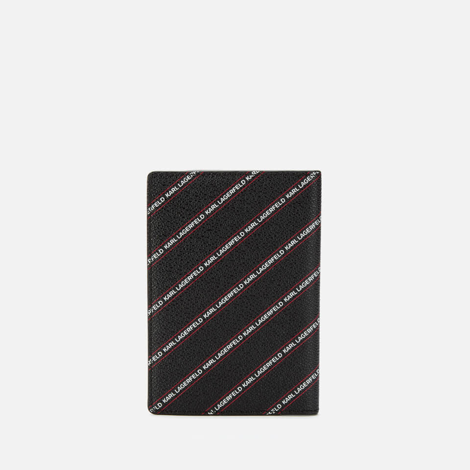 Karl Lagerfeld Women's K/Stripe Ikonik Passport Cover - Black