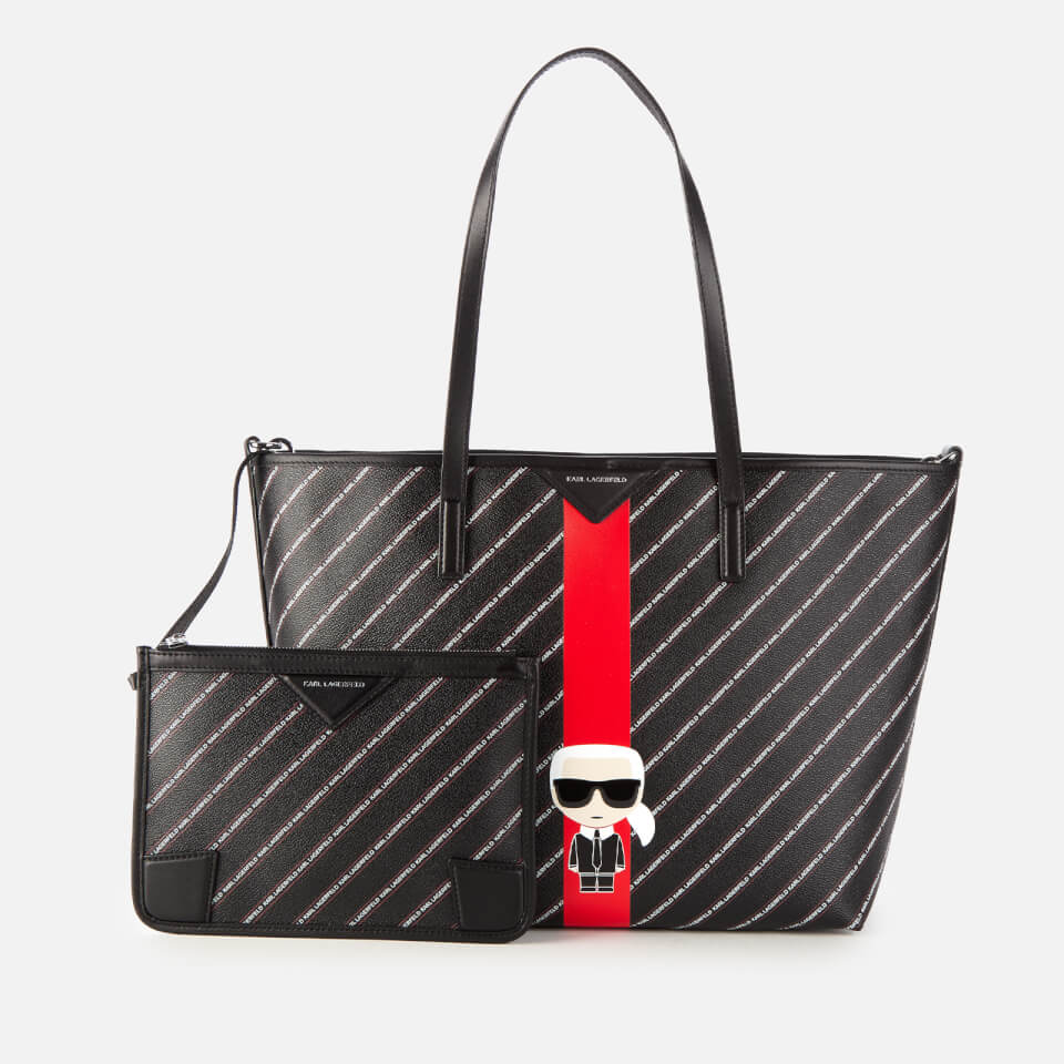 Karl Lagerfeld Women's K/Stripe Ikonik Tote Bag - Black