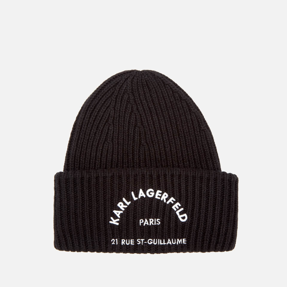 Karl Lagerfeld Women's Rue St. Guillaume Beanie Hat - Black