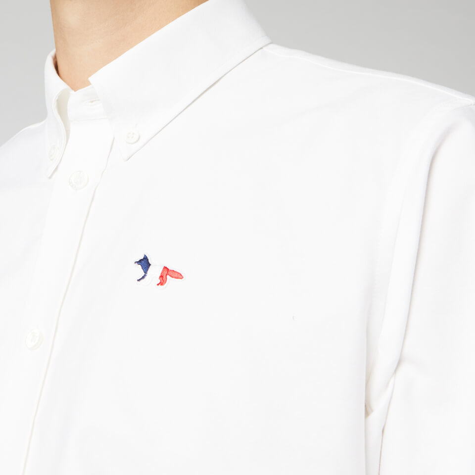 Maison Kitsuné Men's Oxford Tricolor Fox Patch Classic Shirt