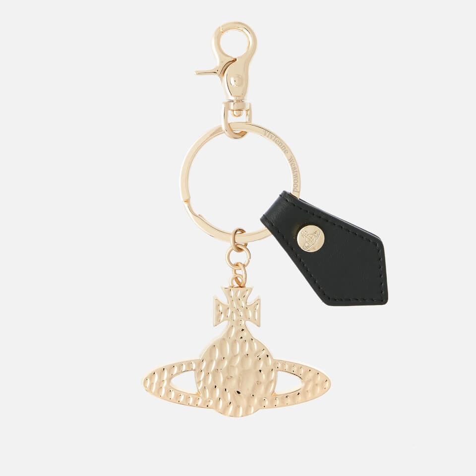 Vivienne Westwood Women's Gadget Hammered Orb Light Gold Keyring - Black