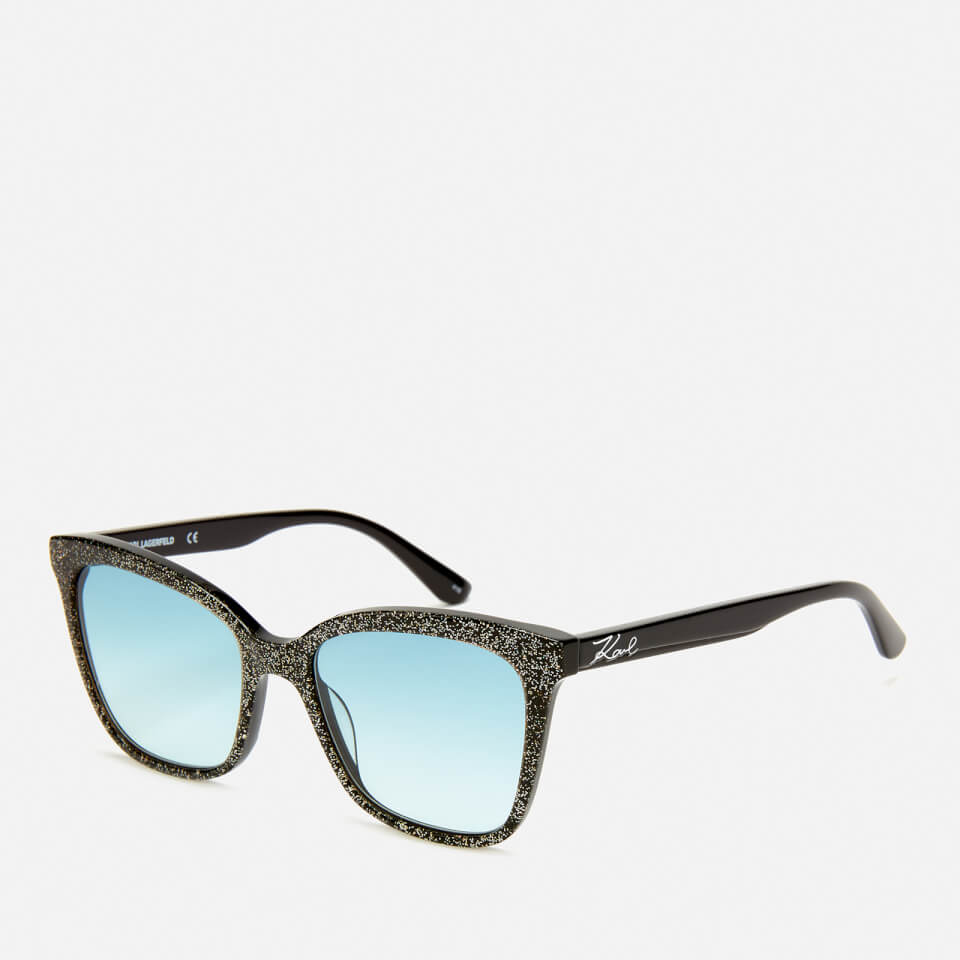 Karl Lagerfeld Women's Butterfly Frame Sunglasses - Black Glitter