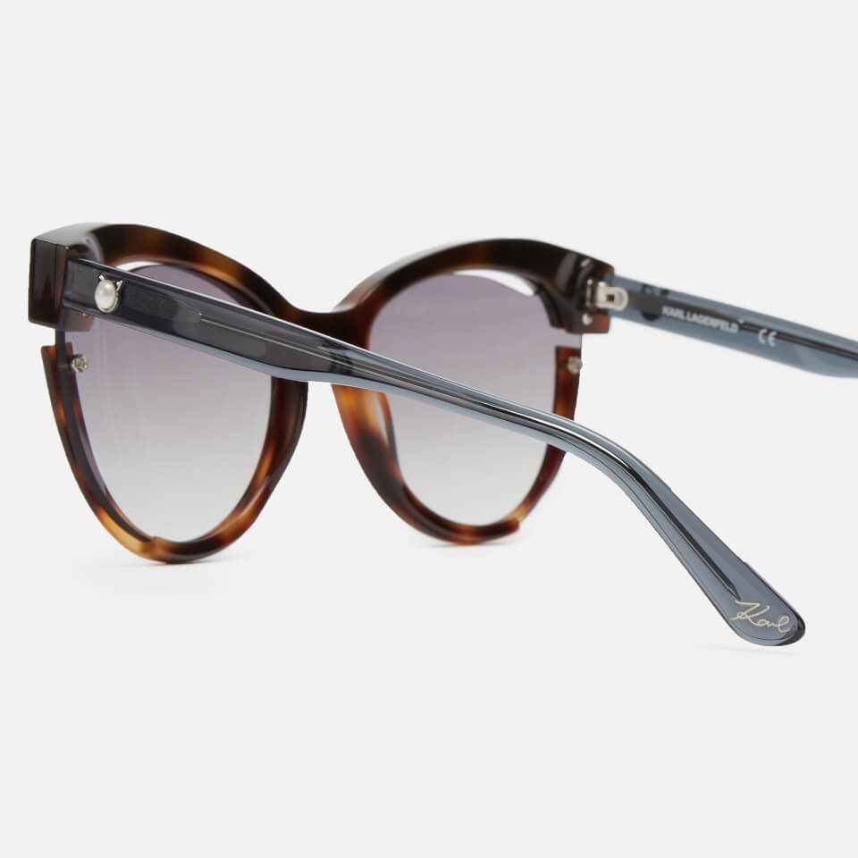 Karl Lagerfeld Women's Cat Eye Frame Sunglasses - Black/Havana