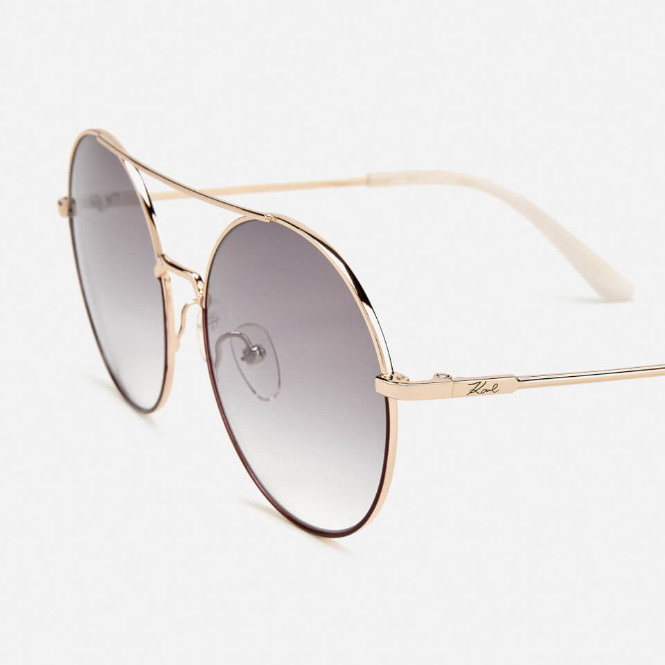 Karl Lagerfeld Women's Round Frame Sunglasses - Brown/Gold