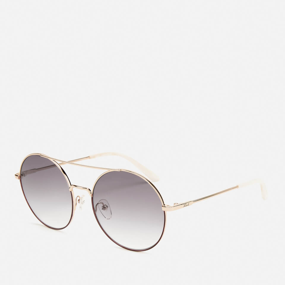 Karl Lagerfeld Women's Round Frame Sunglasses - Brown/Gold