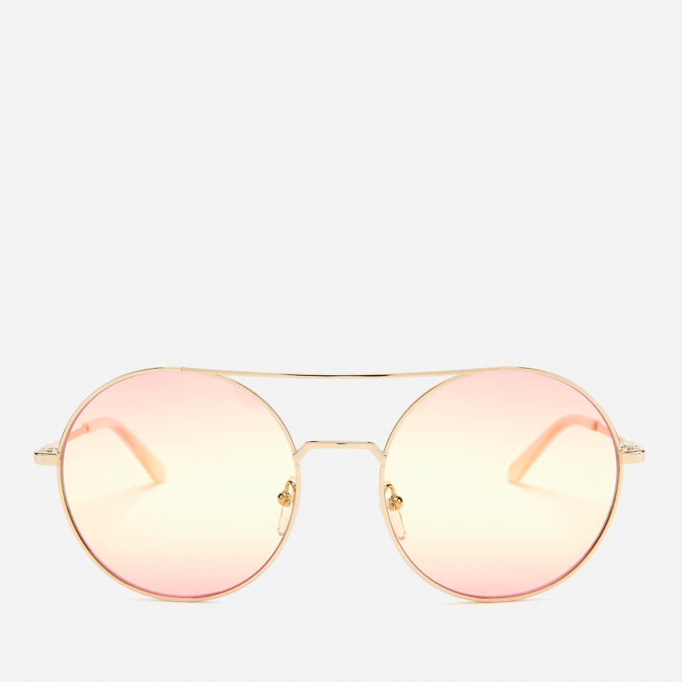 Karl Lagerfeld Women's Round Frame Sunglasses - Golden/Pink