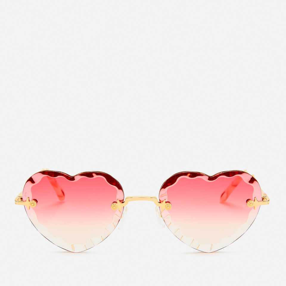 Chloé Women's Rosie Heart Shape Sunglasses - Gold/Gradient Coral