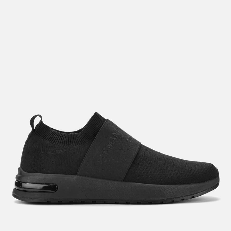 Armani Exchange Men s Knitted Slip On Trainers Black Allsole