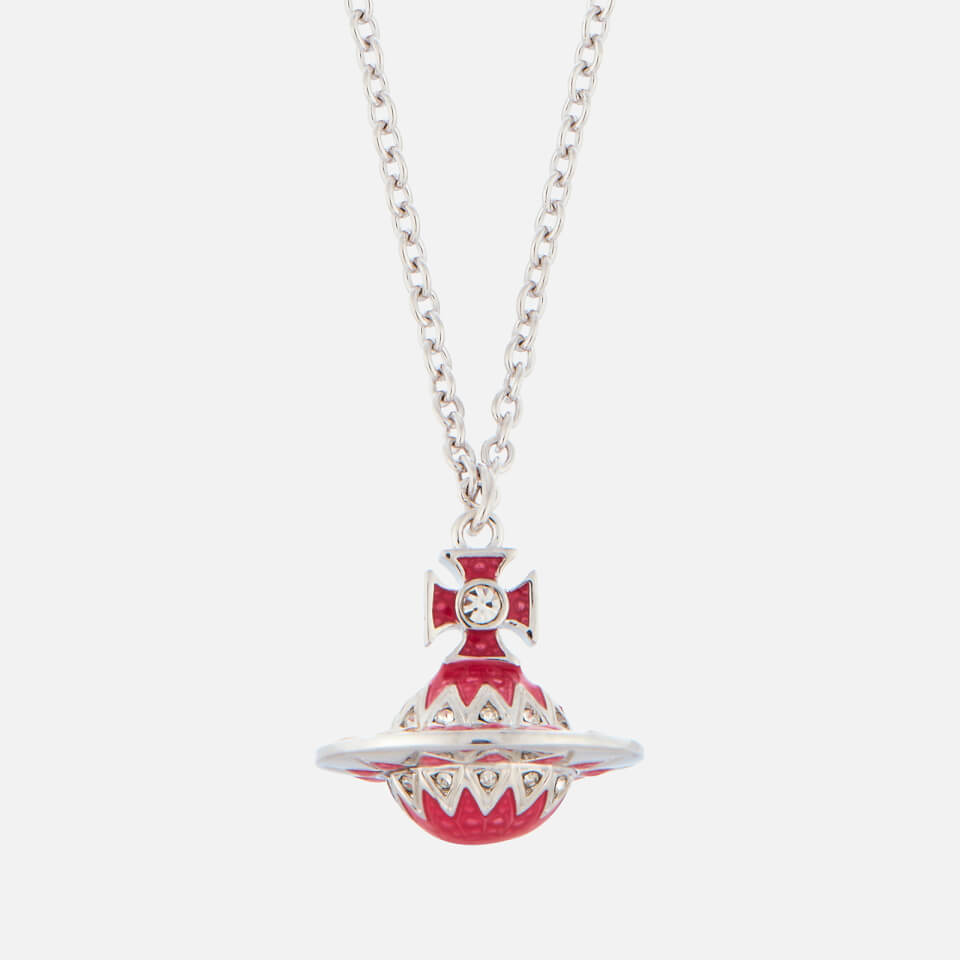 Vivienne Westwood Women's Aretha Small Orb Pendant - Rhodium Crystal Pink