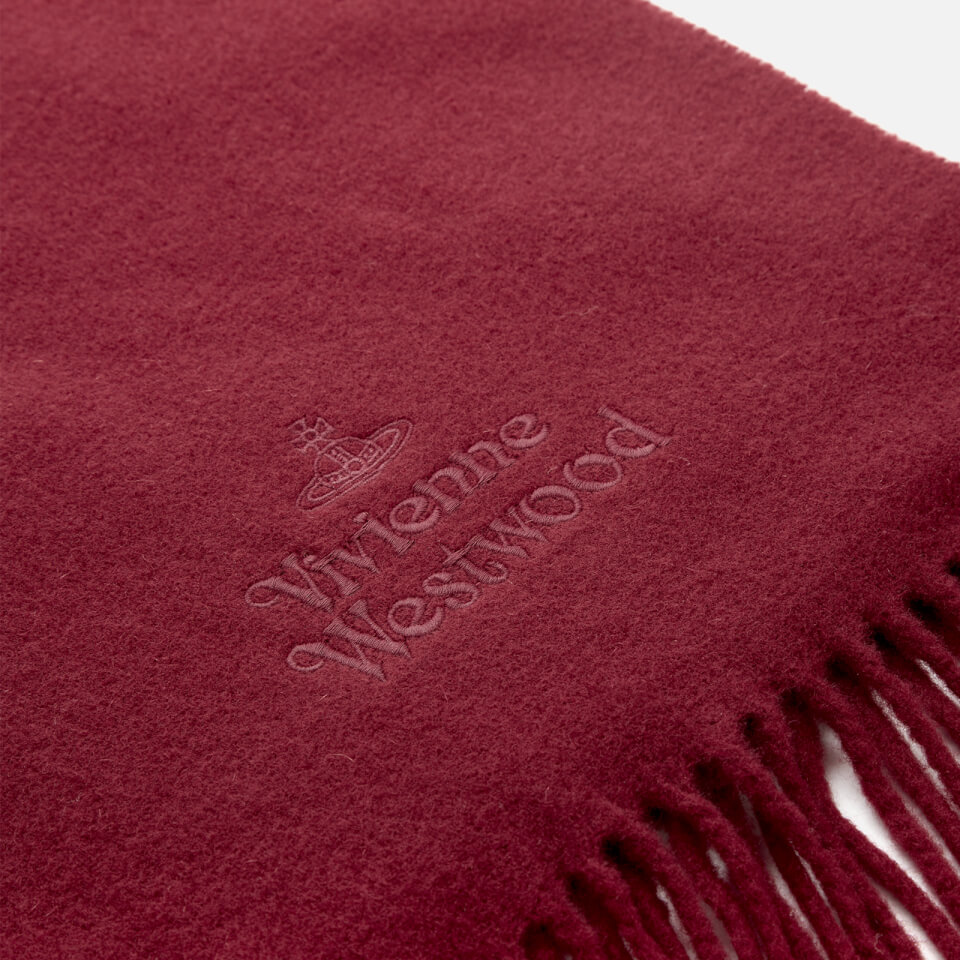 Vivienne Westwood Women's Wool Embroidered Scarf - Bordeaux