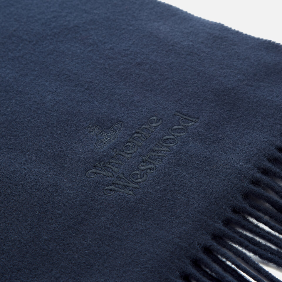 Vivienne Westwood Women's Wool Embroidered Scarf - Navy Blue