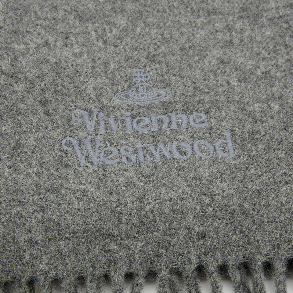 Vivienne Westwood Women's Wool Embroidered Scarf - Grey