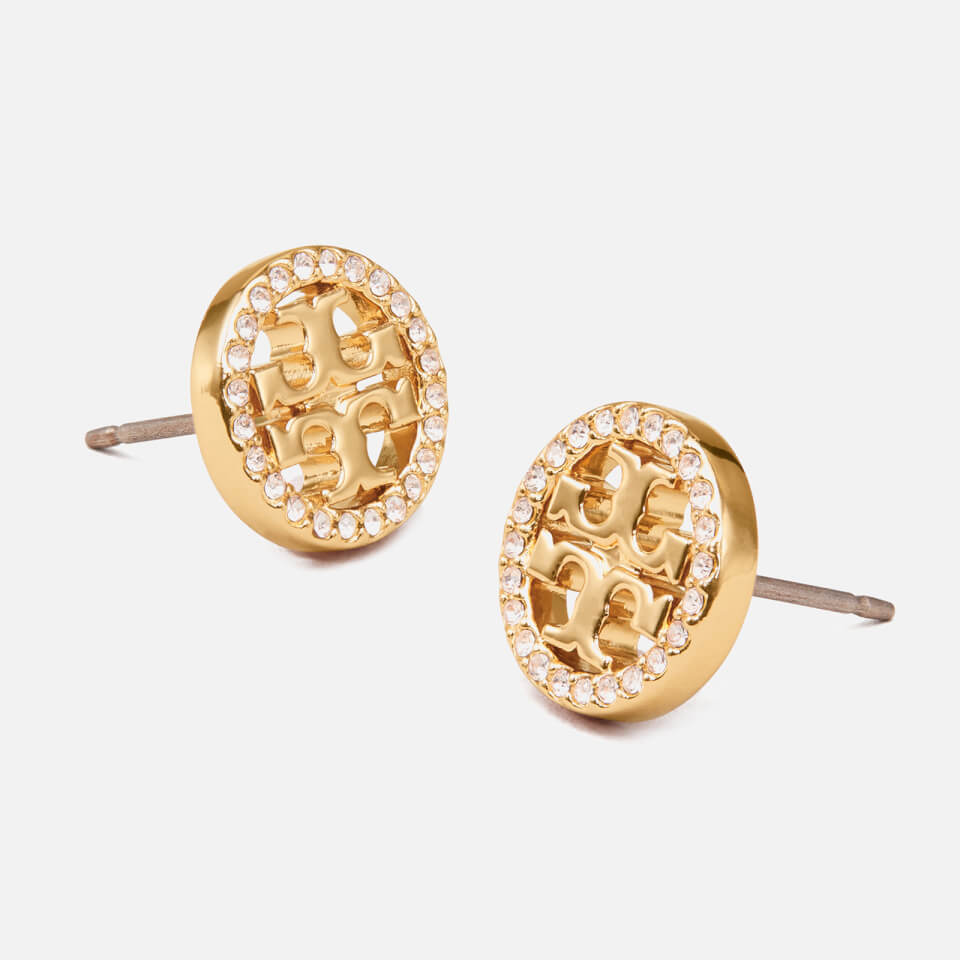 Tory Burch Women's Miller Pave Stud Earrings - Tory Gold/Crystal