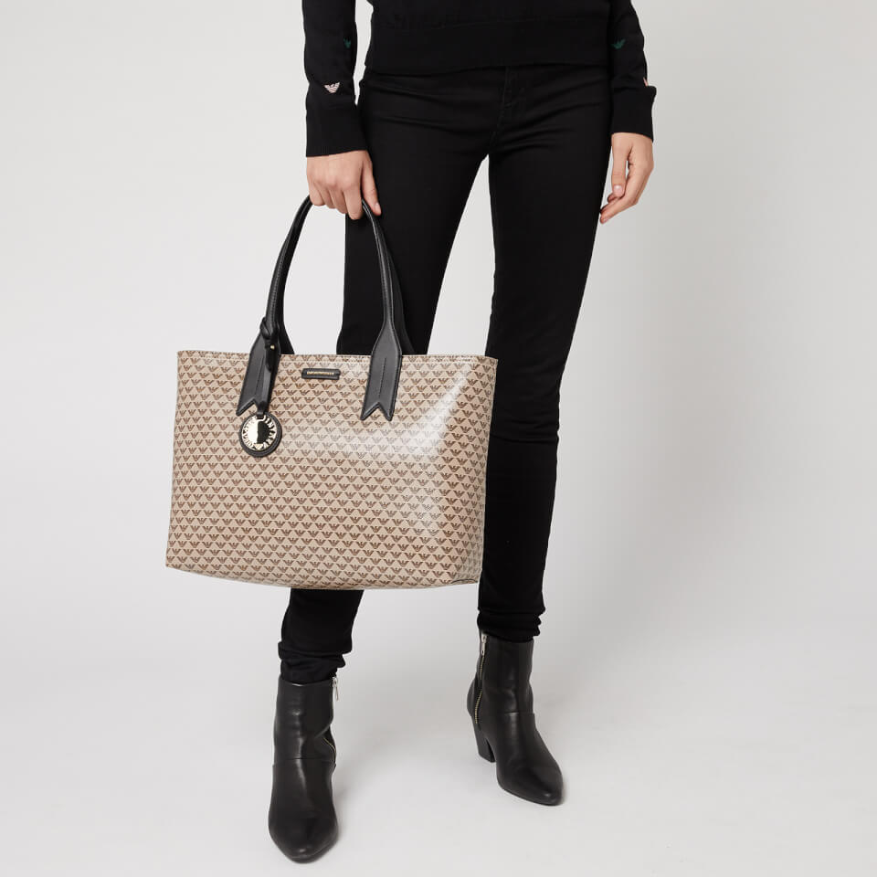 Emporio Armani Women's Shopper Bag - Ecru/Black