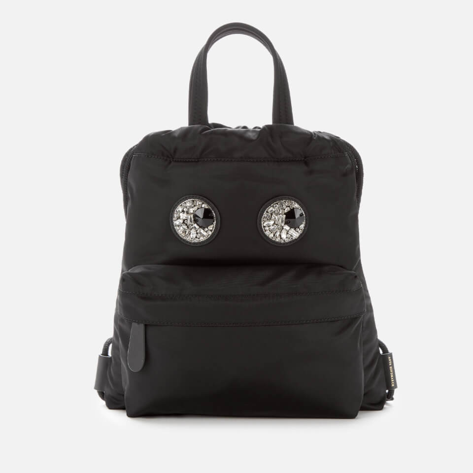 Anya Hindmarch Women's Nylon Mini Drawstring Backpack Crystal Eyes - Black