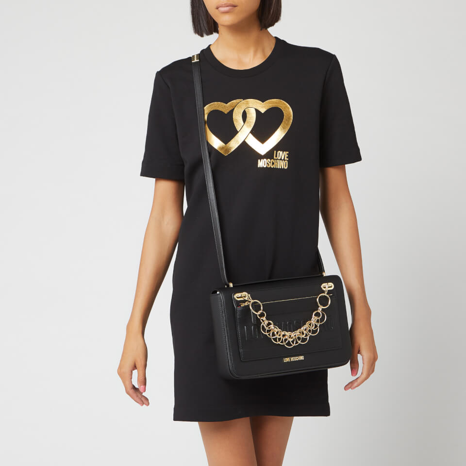 Love Moschino Women's Chain Detail Shoulder Bag - Black