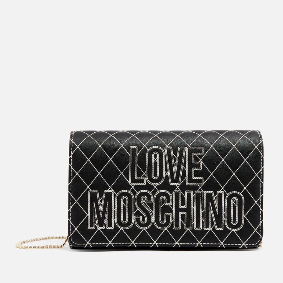Love Moschino Women's Quilted Logo Shoulder Bag - Black