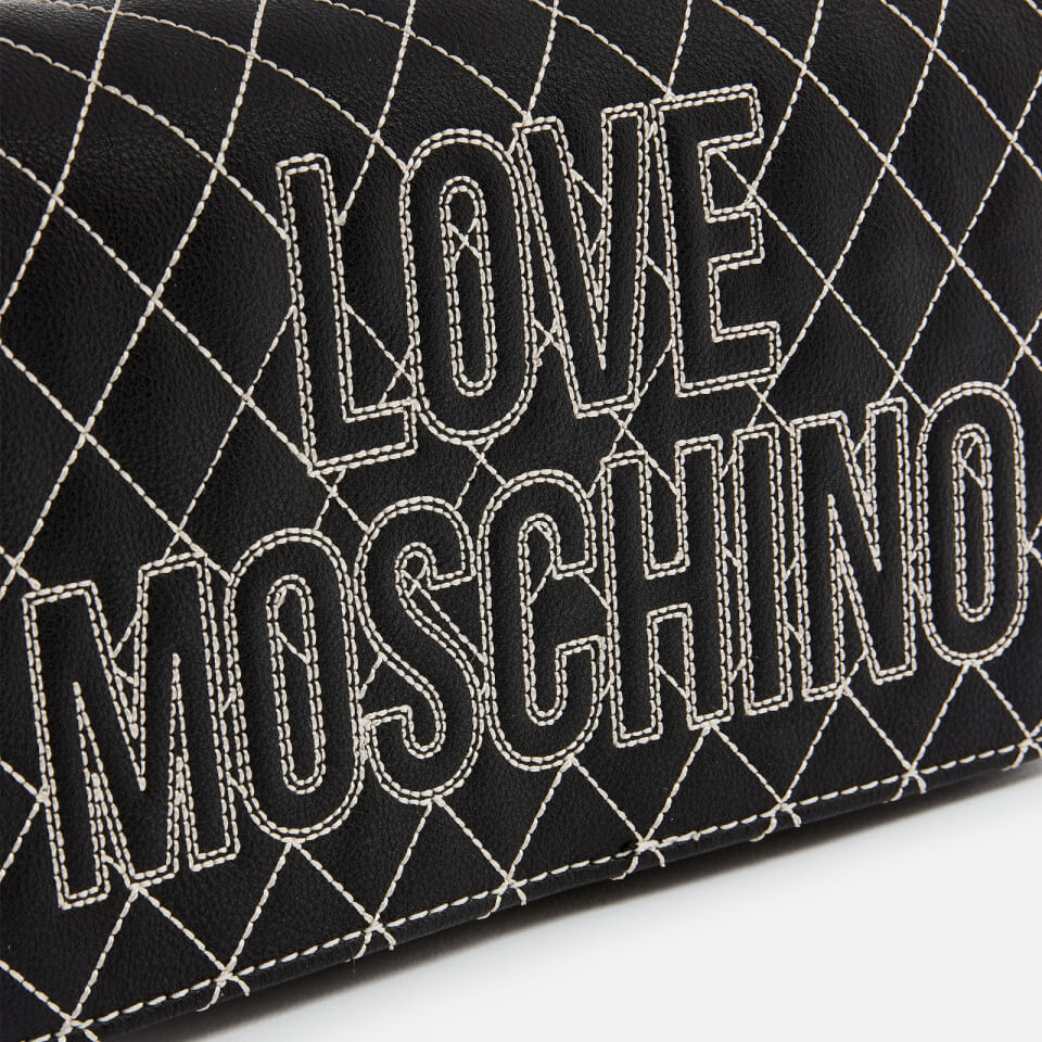 Love Moschino Women's Quilted Logo Shoulder Bag - Black