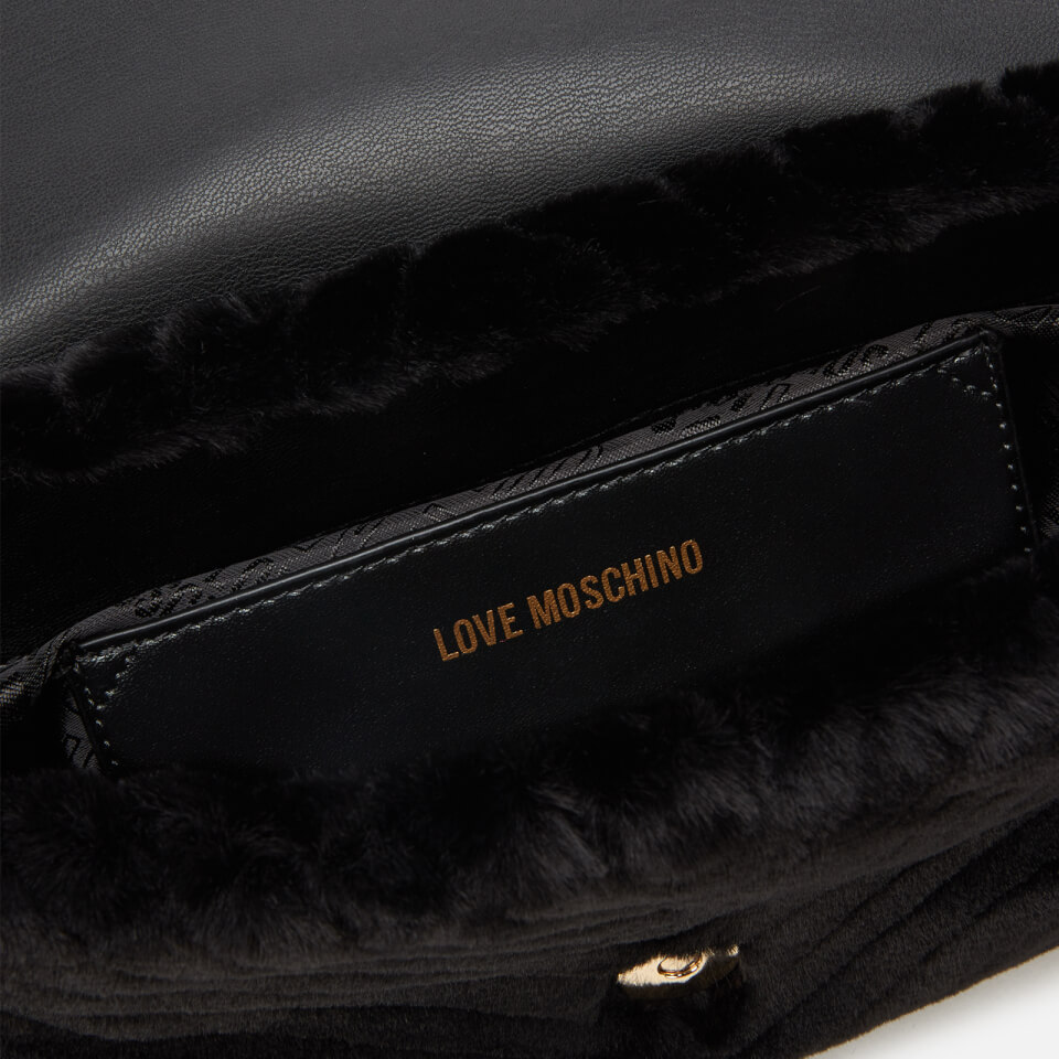 Love Moschino Women's Faux Fur Shoulder Bag - Black