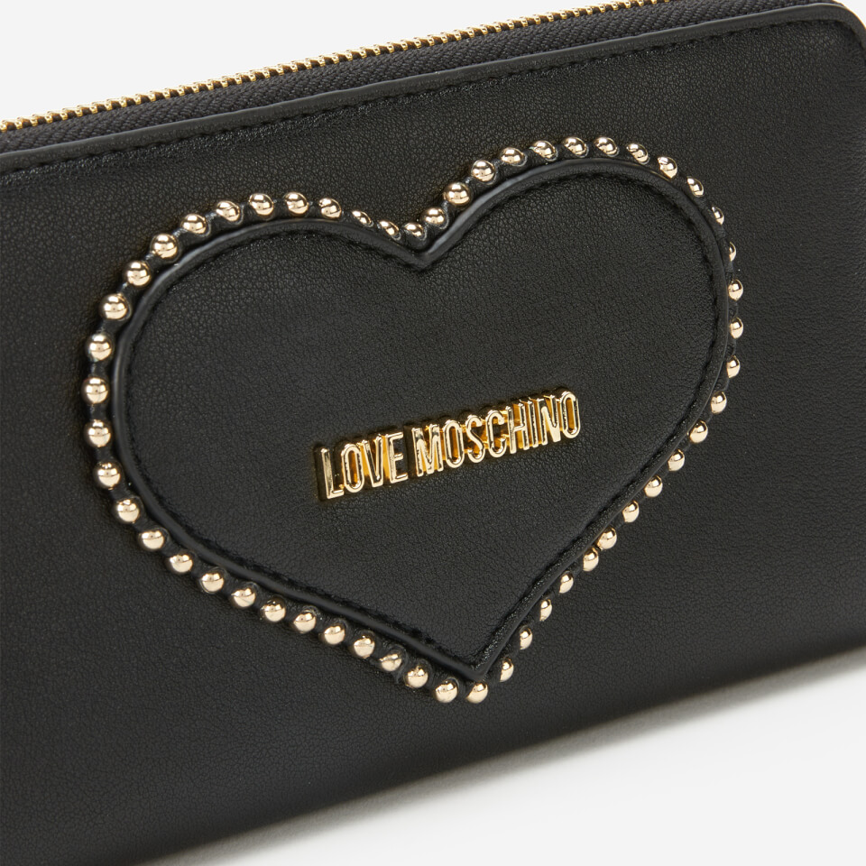 Love Moschino Women's Stud Heart Logo Wallet - Black