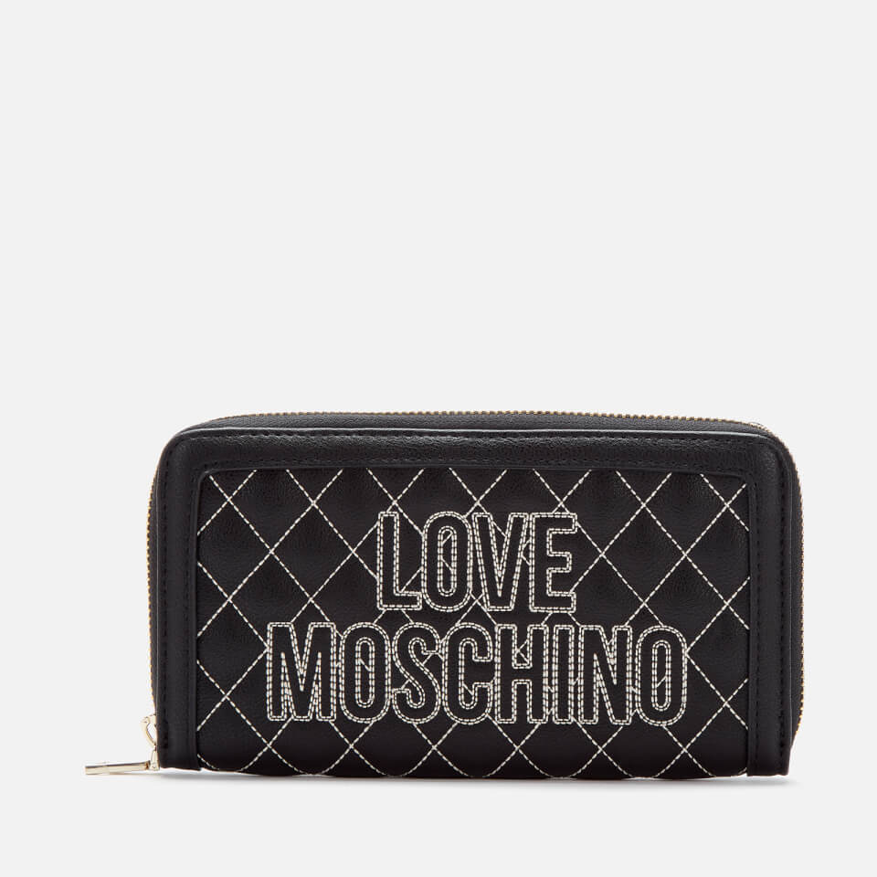 Love Moschino Women's Quilted Zip Around Purse - Black