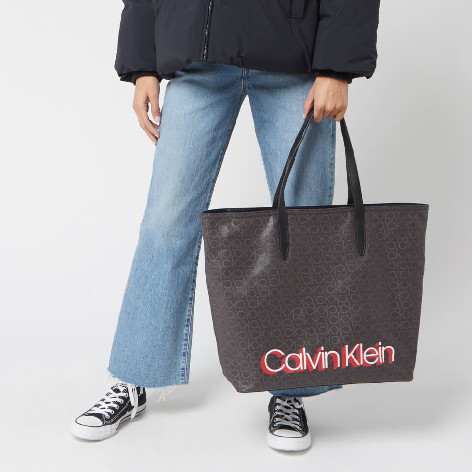 Calvin Klein Women's Monogram Shopper Bag - Brown Mono