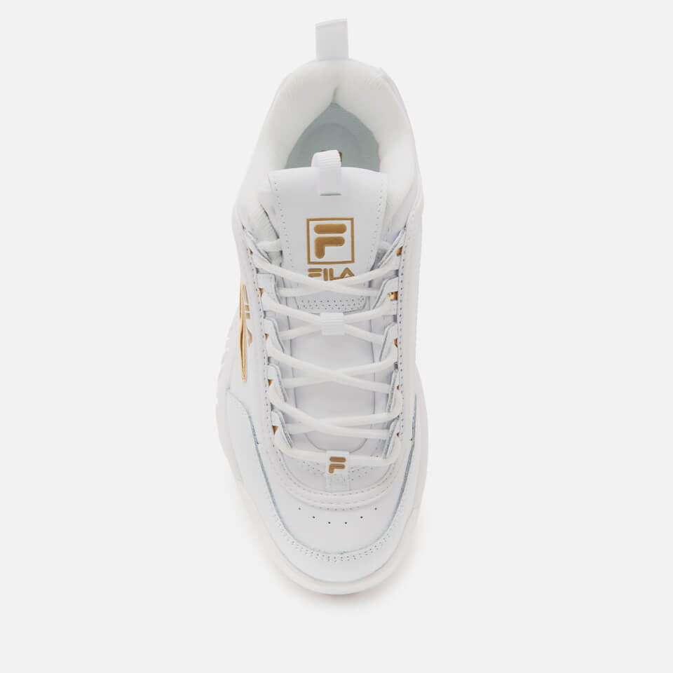 Fila disruptor 2 white and gold best sale