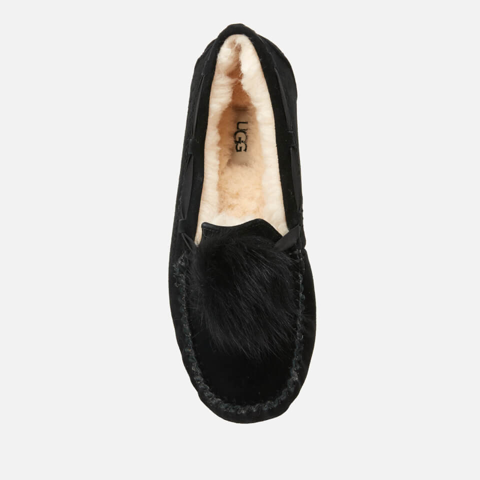 UGG Women's Dakota Pom Pom Moccasin Slippers - Black | Worldwide Delivery |  Allsole