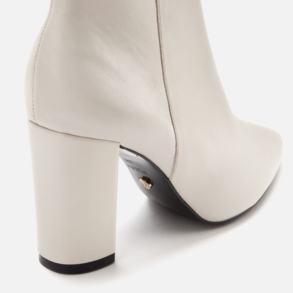Dune Women's Otilia Leather Heeled Ankle Boots - White