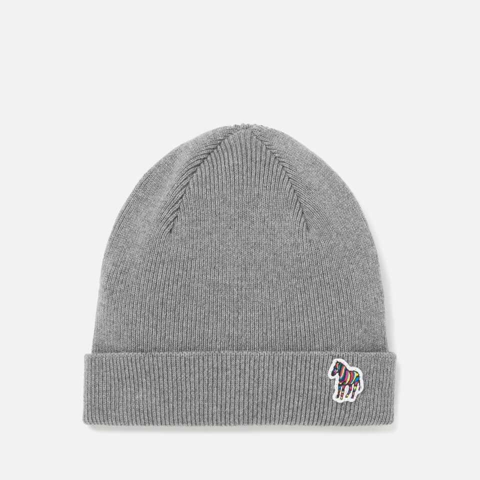 PS Paul Smith Men's Zebra Patch Beanie - Slate Grey