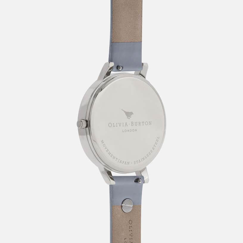 Olivia Burton Women's Embellished Strap Watch - Chalk Blue and Silver