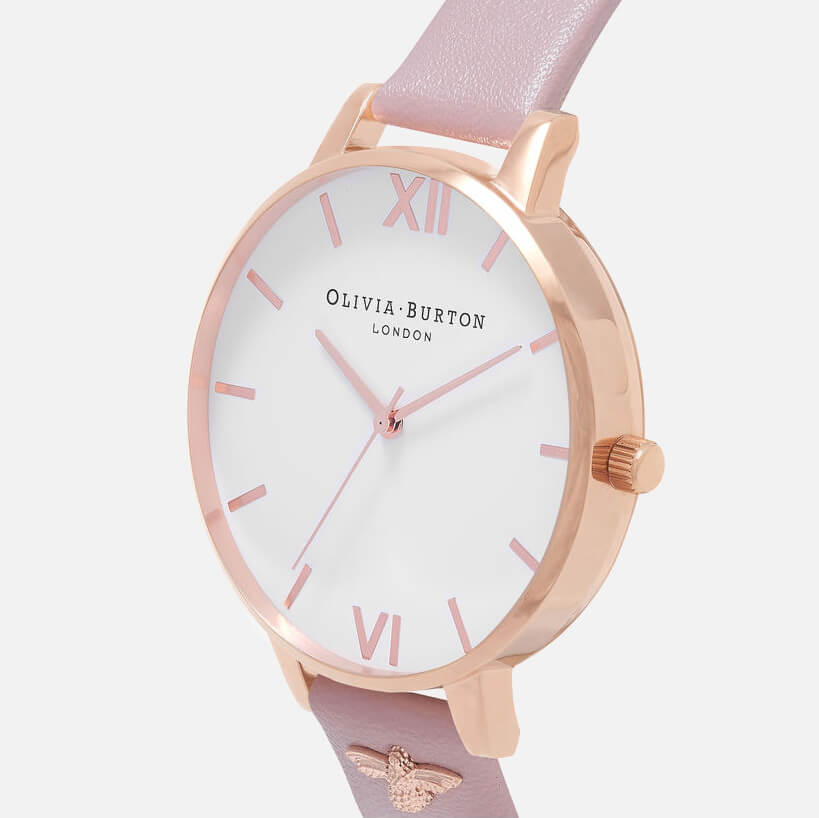 Olivia Burton Women's Embellished Strap Watch - Vegan Rose Sand and Rose Gold