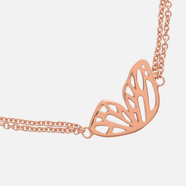 Olivia Burton Women's Butterfly Wing Chain Bracelet - Rose Gold