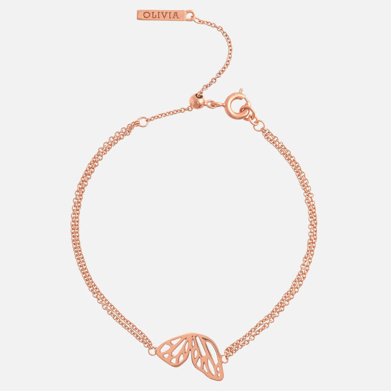 Olivia Burton Women's Butterfly Wing Chain Bracelet - Rose Gold