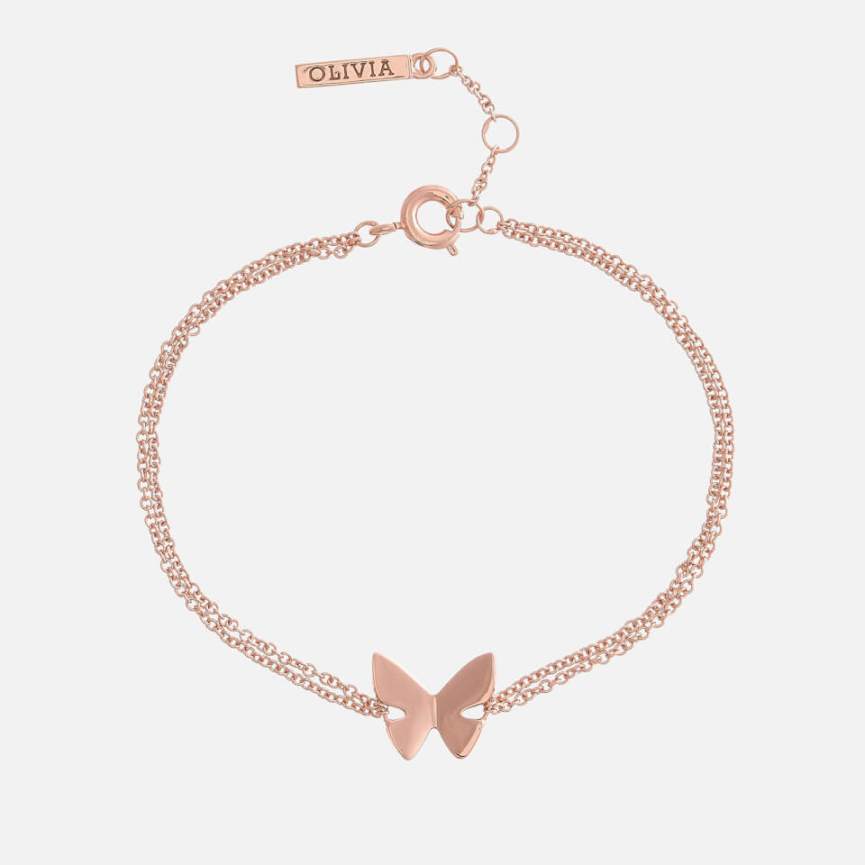 Olivia Burton Women's Social Butterfly Chain Bracelet - Rose Gold