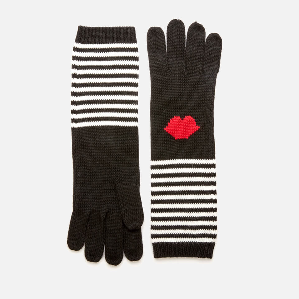 Lulu Guinness Women's 50:50 Lip Stripe Gloves - Multi