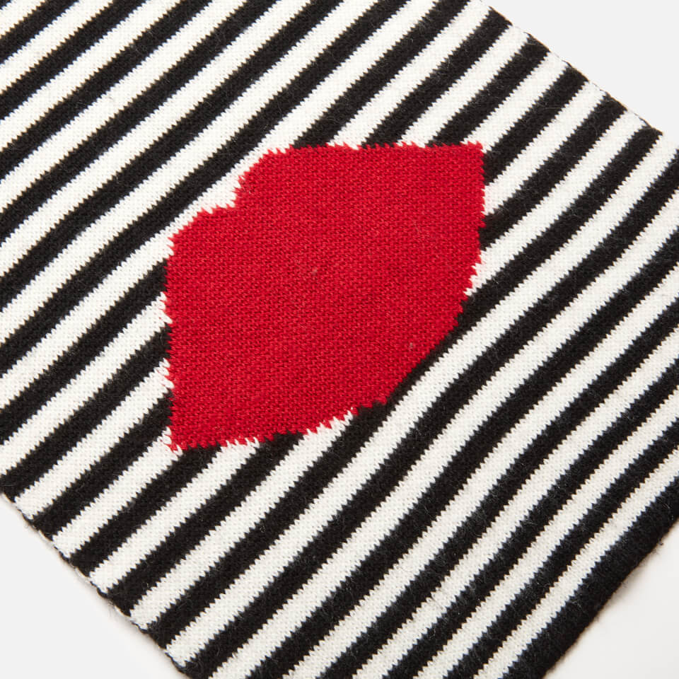 Lulu Guinness Women s 50 50 Lip Stripe Scarf Multi