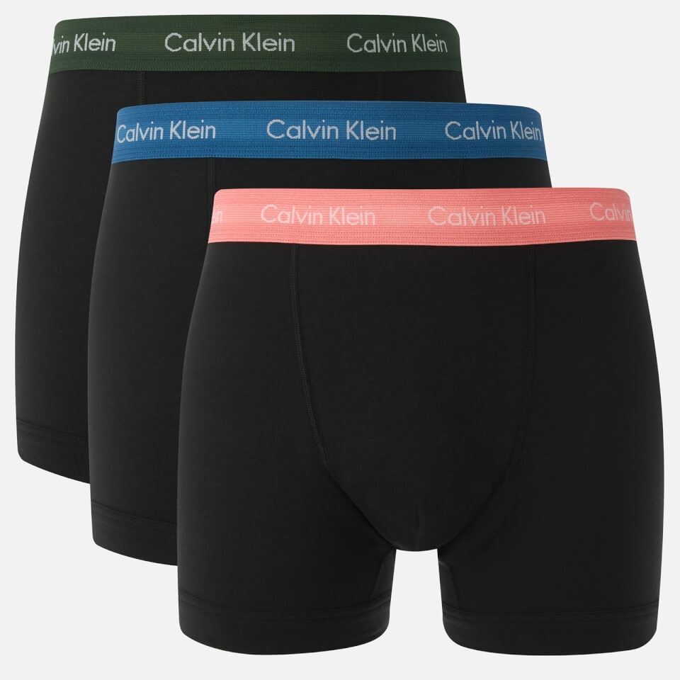 Calvin Klein Men's 3 Pack Trunks - Black/Pomelo/Duffel Bag/Tempe Blue