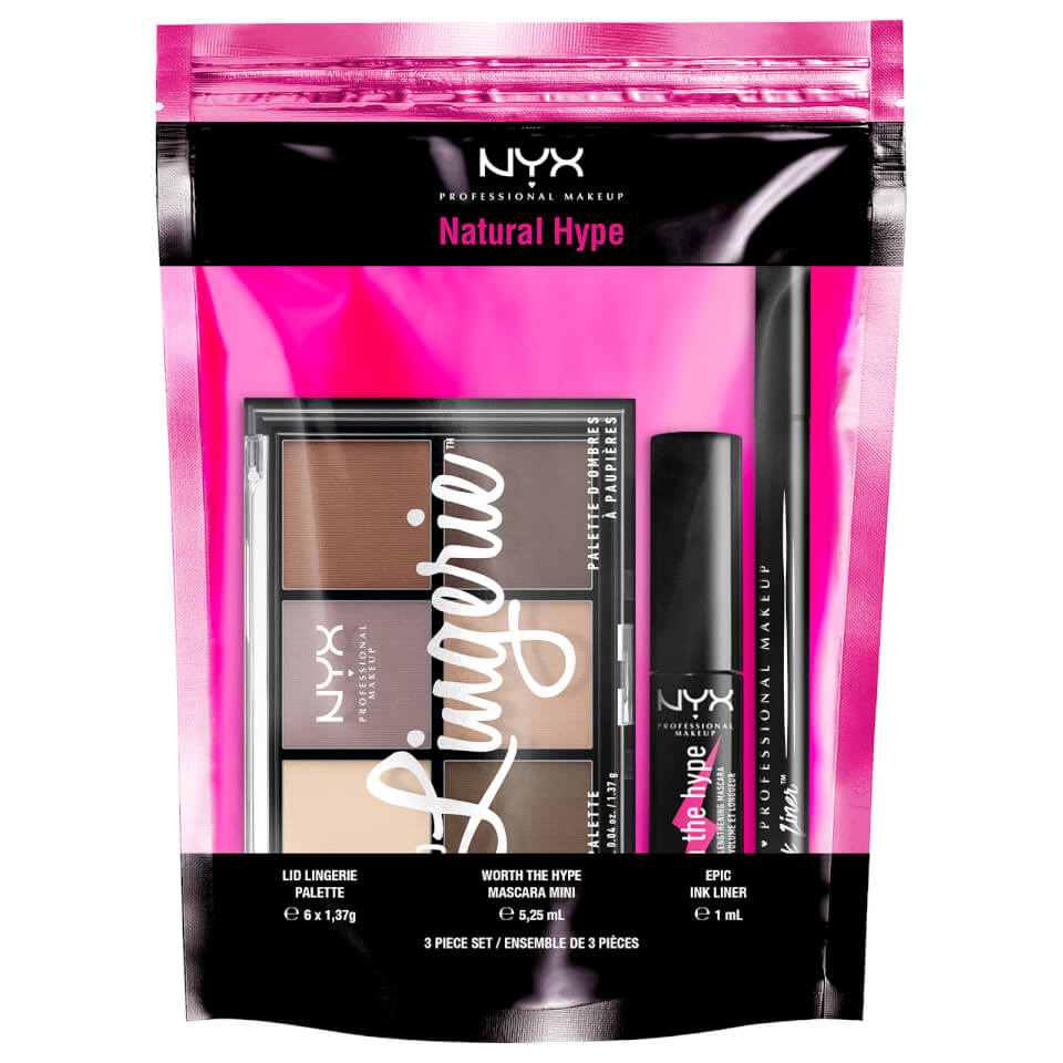 NYX Professional Makeup Natural Hype Eyeshadow, Eyeliner and Mascara Gift Set